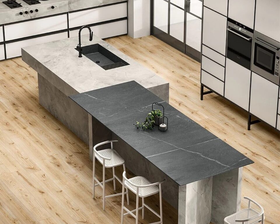 White cloud atlas plan kitchen porcelain stoneware