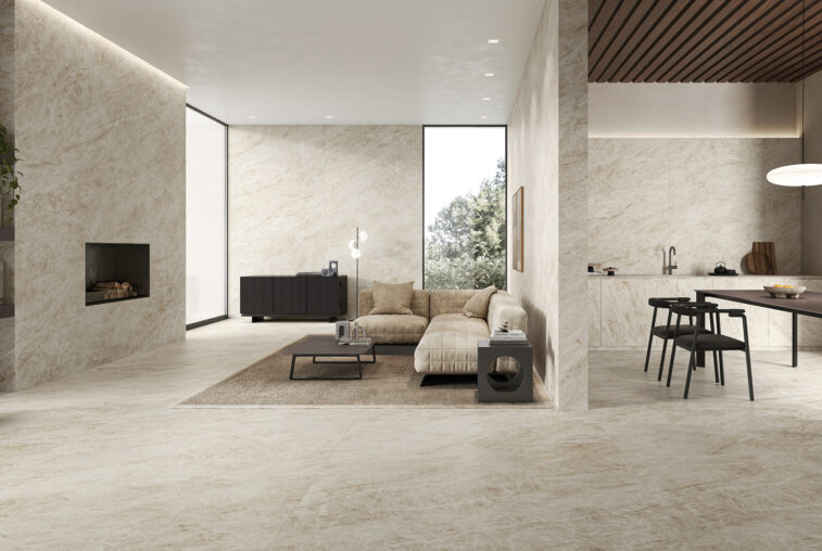 01 taj mahal ivory porcelain stoneware tile with narrow veining